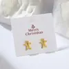 Brincos de Boneco de Neve e Homem de Gengibre de Natal 2026 Moda Ins Aço Inoxidável Brinco de Personagem de Desenho Animado Em Estoque