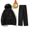 Conjunto de Traje de Esquí para Exteriores con Forro de Felpa Tallas Grandes para Pareja para Mujer, Ropa de Montañismo Impermeable y Resistente al Viento, Conjunto Cálido de Dos Piezas