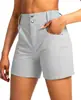 Shorts de trabajo para mujer de talla europea con múltiples bolsillos, pantalones casuales para exteriores con diseño de cremallera, cintura elástica, pantalones de golf para el ocio