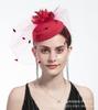 Chapéu coco de noiva europeu e americano acessórios de cabelo vintage para cabelo curto flor de pena joia véu acessórios de cabeça para performance de cheongsam atacado