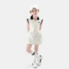 Conjunto de Ropa de Verano para Niñas, Elegante y a la Moda, Top sin Mangas tipo Camiseta y Pantalón Falda, Ropa Infantil de Dos Piezas Estilo Academia