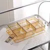Plato de Fruta Cuadrado Martillado de Plástico Acrílico Snack Ktv Barra de Dulces Baño de Pies Salón de Belleza Plato de Fruta Comercial