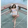 Traje de baño azul modelo nuevo 2025 para mujer, que cubre el abdomen, para busto pequeño, bikini sexy de dos piezas