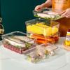 Caixa de armazenamento para alimentos congelados de plástico transparente para geladeira, com escorredor, para vegetais crocantes, novo fabricante