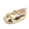 Clássico Metálico Primavera e Verão Novos Sapatos de Bebê Femininos Sapatos de Bebê Laço de Princesa Sapatos para Crianças Pequenas 0161