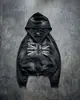 Otoño Nuevo Moda Europea y Americana Estampado de Cruz Tendencia Callejera Personalidad Sudadera con Capucha y Cuello Redondo Venta al por Mayor