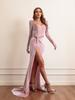 Roupas Femininas Europeias e Americanas 2022 Outono e Inverno Novo Elegante Justo Sexy Decotado Cintura Alta Luvas Vestido de Veludo Coreano
