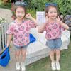Camiseta de Manga Corta para Niña Verano Nuevo Estilo Occidental para Niños Amor de Niños Top de Manga Corta Vestido de Verano para Bebé Algodón Imitación para Niña