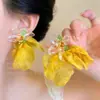 Brincos de Flor Coloridos com Dopamina Estilo Resort, Modernos e Versáteis, com Design Exquisito e um Toque de Luxo