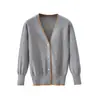 Suéter cárdigan para niña primavera y otoño estilo universitario ropa de clase niños medianos y grandes abrigo fino para niñas suéter gris uniforme escolar