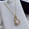 Set de Joyería de Perlas de Agua Dulce con Forma de Calabaza Fulu para Mujer Pendientes Anillo Collar con Abalorios de Bollo al Vapor Incrustados con Circonita Joyería al por Mayor