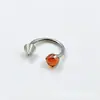Anillo para la nariz de bola de circón de tres garras con punta cónica de aleación de titanio F136 Barra de herradura de titanio G23 Clavo de nariz de circón en barra C Joyería para perforaciones