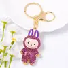 Llavero Lindo de Dibujos Animados Labubu Colgante Pequeño Pedrería Metal Regalo de Vacaciones Llavero Accesorios DIY