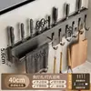 Estante para cuchillos de cocina, instalación sin taladro, montado en la pared, multifuncional, para guardar cuchillos, palillos, espátulas y otros utensilios