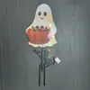 Nueva luz ambiental de patio de jardín transfronteriza, cubo de caramelo de calabaza de Halloween brillante, estaca de suelo de fantasma artesanal creativa