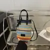 Bolsa feminina estilo coreano listrada, nova chegada, primavera e verão 2025, bolsa de ombro trançada, transversal, bolsa para celular