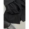 Yuran 26 Nuevo Modelo de Principios de Primavera, Vestido Negro Pequeño Abullonado de Doble Capa con Capa de Nailon Brillante de Micro-Crepé con Plisados