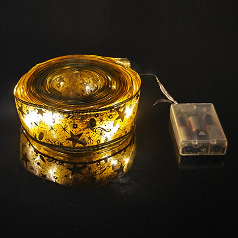 金色彩带+暖白灯