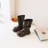 Botas femininas retro estilo britânico de cano médio, novidade outono/inverno 2026 estilo coreano casual com sola macia antiderrapante, botas de couro princesa