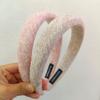 Nuevo Estilo Tela de Rayas Oblicuas Esponja Diadema de Ala Ancha para Mujer Acabado de Cabello Suelto Lindo Dulce Yiwu Otoño e Invierno Diadema Accesorios para el Cabello