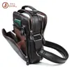 Processamento e Personalização de Bolsa de Ombro Masculina Transfronteiriça de Couro Genuíno Grande Capacidade Multifuncional Bolsa de Mão Bolsa Transversal de Couro de Vaca Retrô