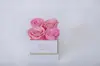 Cubo de Abrazo Cuadrado de Flores Eternas Transfronterizo 4 Rosas Reales Día de San Valentín Chino Navidad Caja de Regalo de Flores Eternas Fábrica Venta al por Mayor