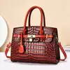 Bolso Platino Nuevo con Patrón de Cocodrilo Degradado 2026 para Mujer Transfronterizo Lujo Ligero Moderno Bolso de Mano Gran Capacidad Bolso Cruzado de un Solo Hombro