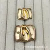 Botones rectangulares metálicos arrugados para trajes, abrigos de lana tejidos, botones decorativos simples y versátiles cosidos a mano
