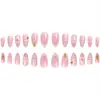 Uñas de Manicura, Uñas Portátiles, Clásico Almendra Largo Más Vendido Transfronterizo Comercio Exterior Manicura Francesa Flores Patrón de Serpiente Uñas Postizas