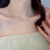 Collar con borlas de perlas y mariposas de amor de temperamento coreano, cadena de clavícula de alto sentido de moda de nicho, collar de Joker al por mayor