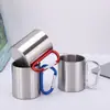 Copo de Água para Piquenique ao Ar Livre Multicor Copo de Café Portátil Aço Inoxidável Camada Dupla Caneca para Acampamento