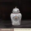 Pote de chá azul e branco cerâmica super grande alta qualidade doméstico boutique Pu'er chá preto à prova de umidade selado pote de chá para acordar pote universal