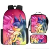 Popular Mochila de Comercio Exterior de Dibujos Animados Sonic para Estudiante de Escuela Primaria Mochila de Tendencia Transfronteriza Bolso Escolar Europeo y Americano