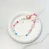 Cor de Doce Corrente para Pendurar Celular Coração Cor Transparente Borboleta Feito à Mão Pingente de Pulso com Contas Bolsa Ornamentos Universais para Pendurar Digitais