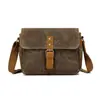 Nova Bolsa Impermeável de Lona Encerada a Óleo, Bolsa para Fotografia ao Ar Livre, Bolsa de Câmera Digital SLR Impermeável de Lona Encerada a Óleo e Couro, Bolsa de Ombro