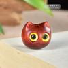 Pingente Escultura Madeira Rosa Natural Gato Fofo de Olhos Grandes Sândalo Verde Ébano Sândalo Roxo Chaveiro Acessório DIY Amuleto para Celular