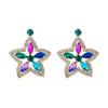 Moda europea y americana aleación diamante estrella aretes tendencia fiesta super flash aretes de diamante de vidrio exagerados venta al por mayor transfronteriza