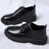 Zapatos de cuero estilo británico para hombre, suela gruesa que combina con todo, altura aumentada, traje de negocios informal, botas Martin, zapatos Derby, zapatos de pie ancho, zapatos de moda.