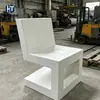 Banco de cemento hueco de UHPC blanco para una persona, popular diseño artístico exterior para patio y relajación del paisaje