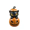 Novo produto transfronteiriço ornamento de gato e abóbora de Halloween estátua decorativa de resina presente decorativo