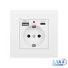 Tipo 86 Estándar Europeo Exportación Estándar Europeo 16A Enchufe Alemán con Carga Rápida USB Tipo-C 15W Interfaz Enchufe de Carga 3A