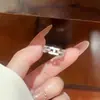 Anillo de Empalme con Letra H Exquisito Estilo Coreano con Diamantes Completos y Goteo de Aceite para Mujer, Joyería Ajustable Versátil y de Moda de Alta Calidad