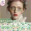 Stickers de tatuajes de purpurina irlandeses St. Pegatinas de maquillaje para la fiesta navideña de Patrick, trébol de cuatro hojas pintado, pegatinas faciales impermeables