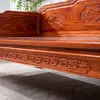 Cama Luohan, Muebles de Olmo Estilo Chino de Madera Maciza, Sofá para Sala de Estar, Juego de Colchón para Apartamento Pequeño, Juego de Tres Piezas, Sofá Estilo Zen para Casas de Huéspedes