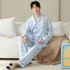 Cárdigan largo de manga larga y pantalón largo de algodón para mujer al por mayor, ropa casual para el hogar de otoño para hombre, adecuada para que la usen las parejas en el exterior