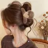 Pinza de Pelo de Felpa Otoño e Invierno para Mujeres con Mucho Volumen de Cabello 2025 Nueva Pinza de Pelo de Gama Alta Pinza de Tiburón Tocado para la Parte Posterior de la Cabeza