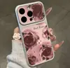 Funda de teléfono de rosa roja degradada, adecuada para iPhone 16 Pro Max y teléfonos Apple 17; electrochapado para una transformación rápida
