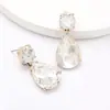 Pendientes de Cristal de Colores Tachonados de Diamantes con Forma de Lágrima, Estilo Minimalista Super Brillante, Creativos y Únicos, para Mujer, Venta al por Mayor desde el Fabricante, Exquisitos