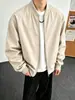 Chaqueta de aviador estampada estilo retro para hombre y mujer, cuello alto, chaqueta tipo béisbol con cremallera, corte holgado, versátil, adecuada para primavera y otoño