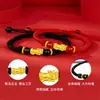 Pulseira Pixiu de Ouro Base 999 Ouro Puro Novo Modelo Pulseira de Corda Trançada Ouro DIY Presente de Aniversário para Namorada